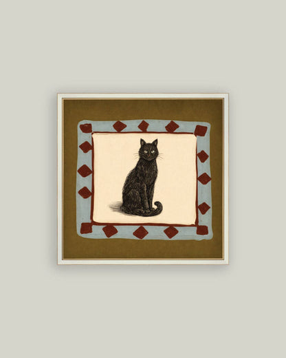 Watchful Black Cat: 8x8