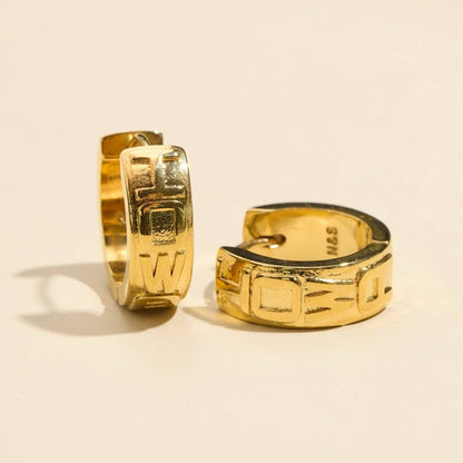 Gold University of Iowa Hoop Earrings