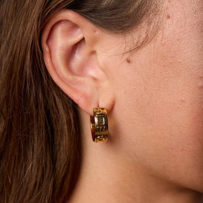 Gold University of Iowa Hoop Earrings