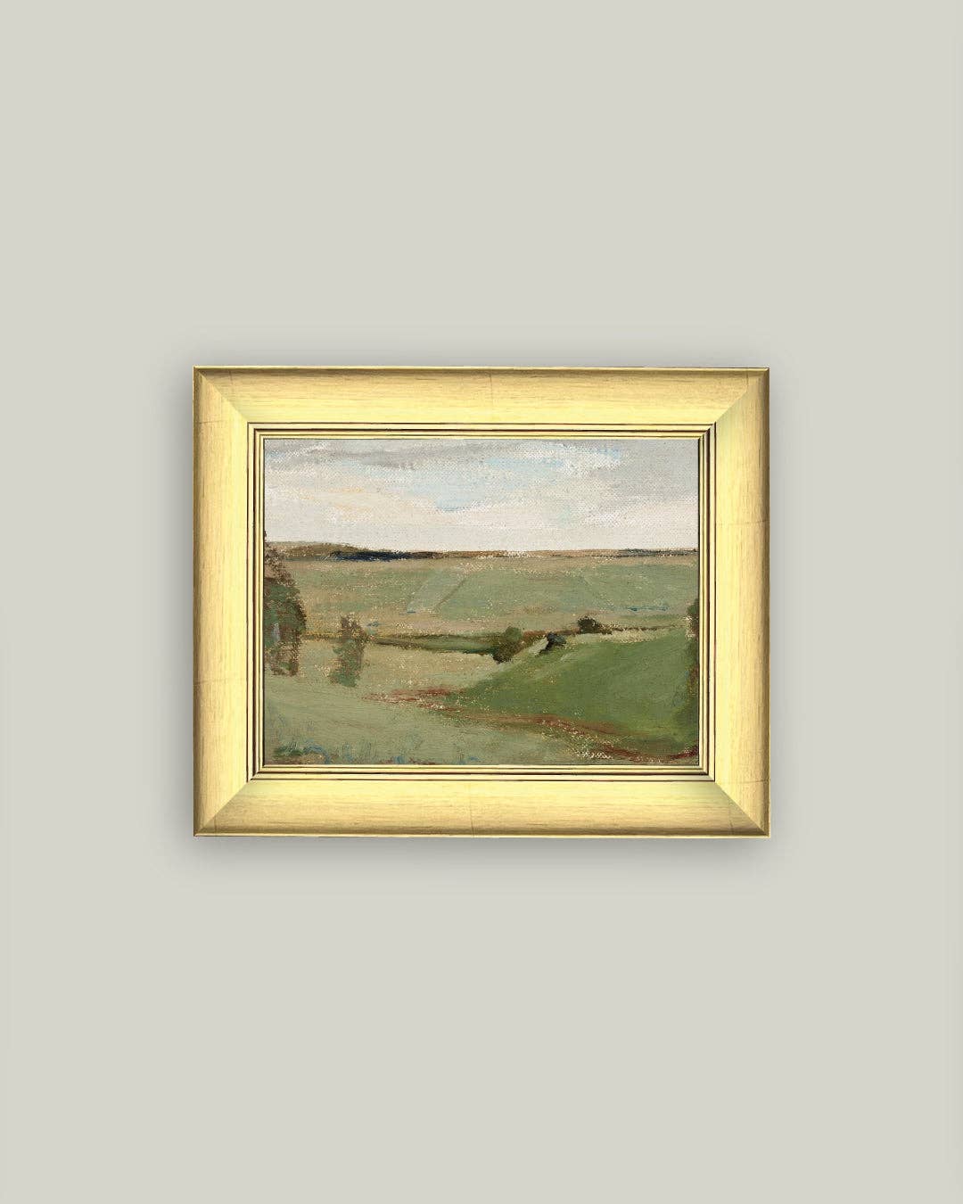 Studies by a River Framed Antique Art: 8x6