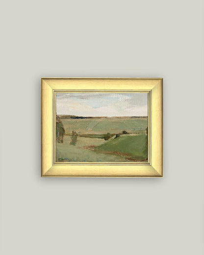 Studies by a River Framed Antique Art: 8x6