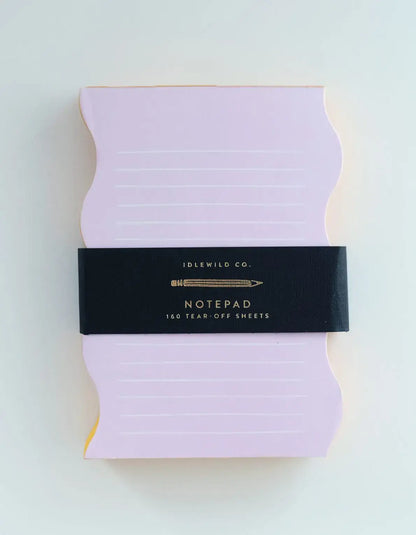 Wavy Shaped Notepad | Lilac + Tangerine Edge
