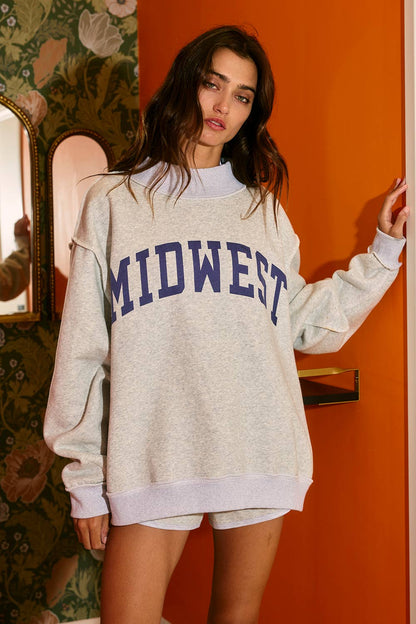 Midwest/Midwest Babe Reversible Crew Sweatshirt
