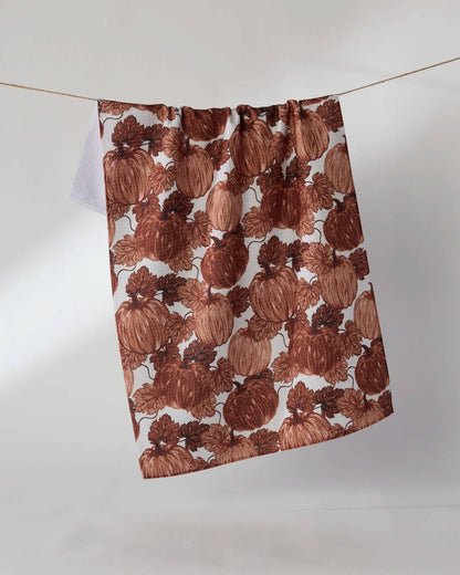 Harvest Moon Tea Towel: Orange
