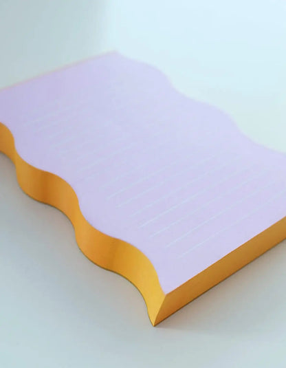 Wavy Shaped Notepad | Lilac + Tangerine Edge