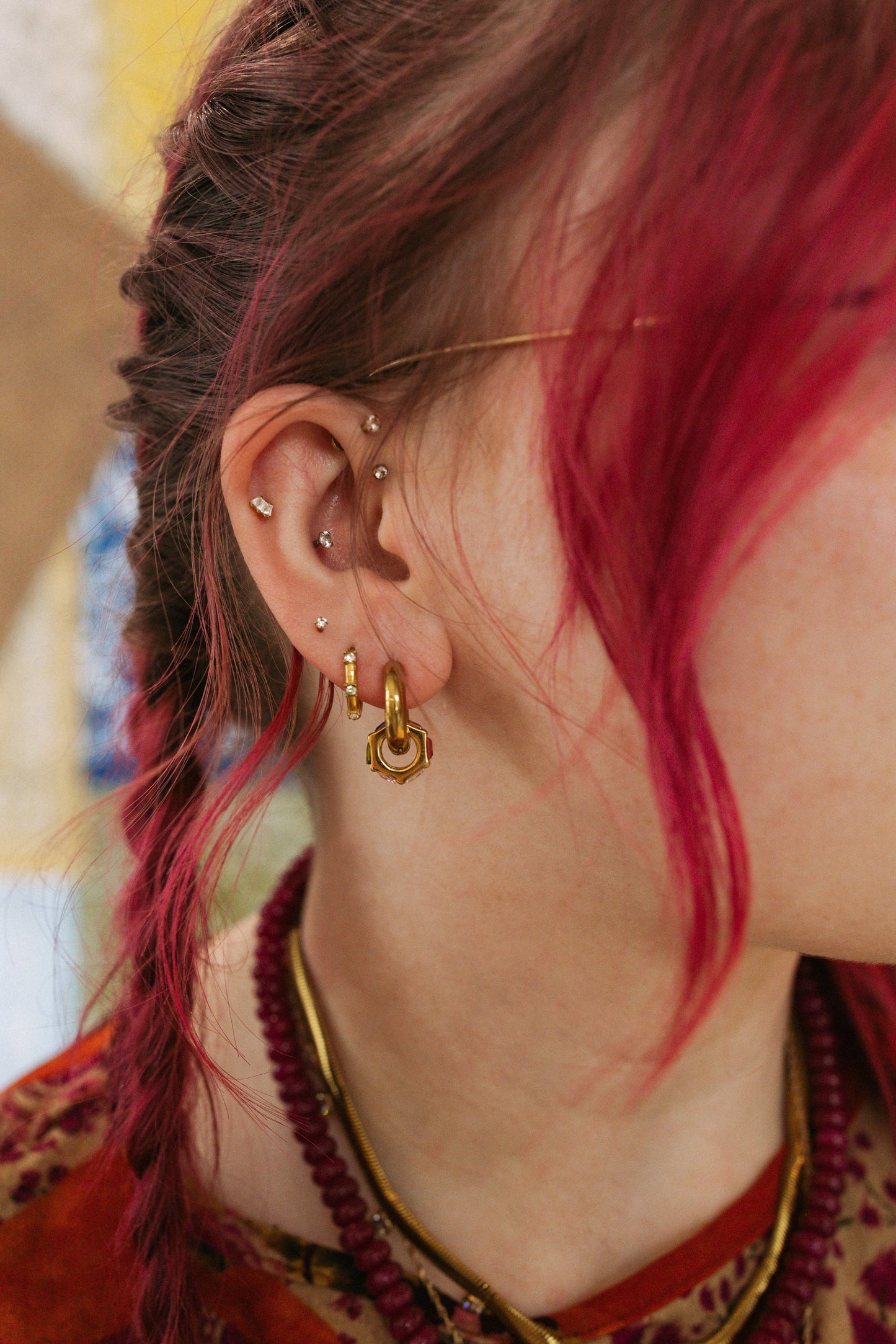 Diamond Double Hoop Earrings