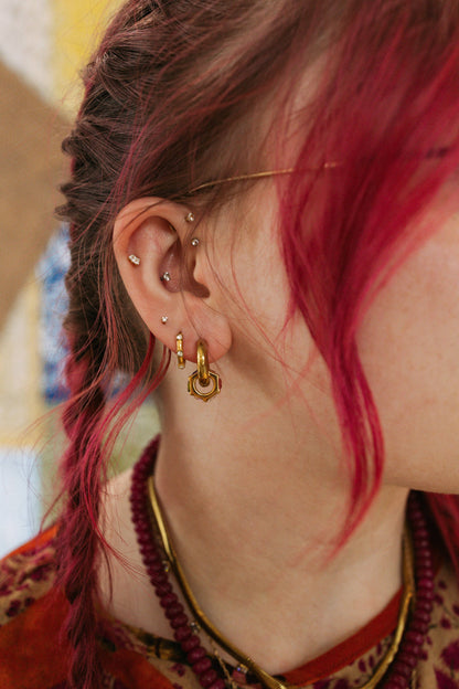Diamond Double Hoop Earrings