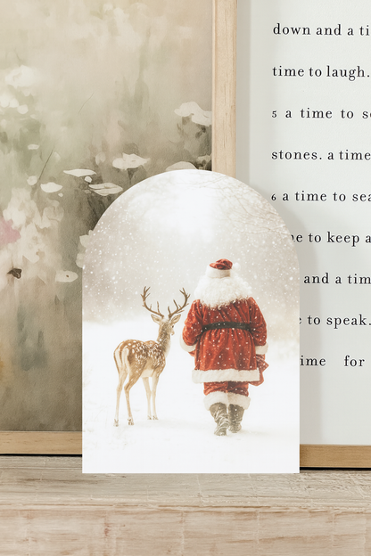 Santa and Reindeer Walking, Arch | Christmas 2025: 7x10"