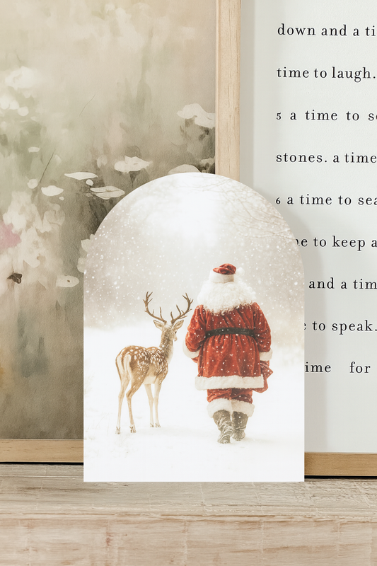 Santa and Reindeer Walking, Arch | Christmas 2025: 7x10"