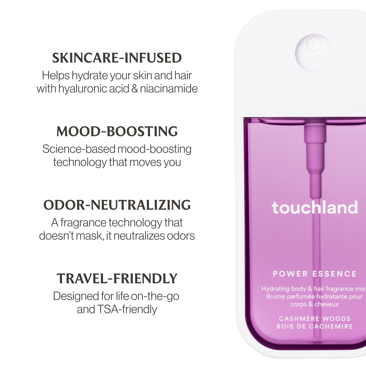 Touchland Cashmere Woods Power Essence Body & Hair Fragrance Mist