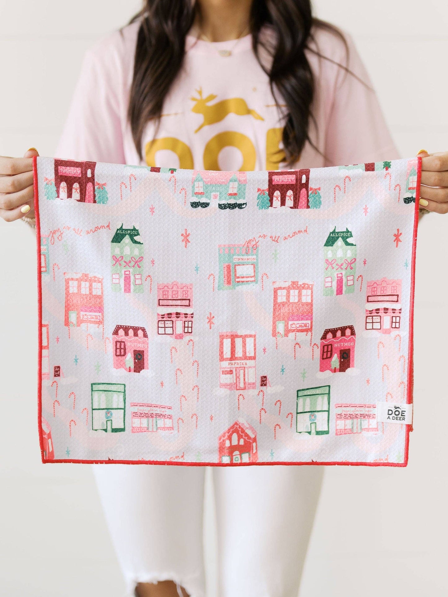 Christmas in the Village Waffle Towel | Holiday
