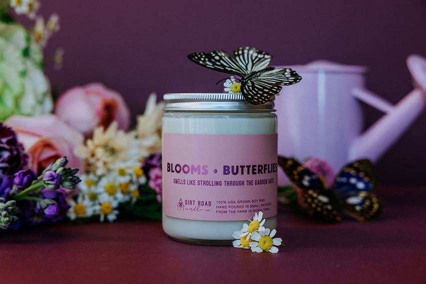 Blooms + Butterflies Candle: 8 oz Candle