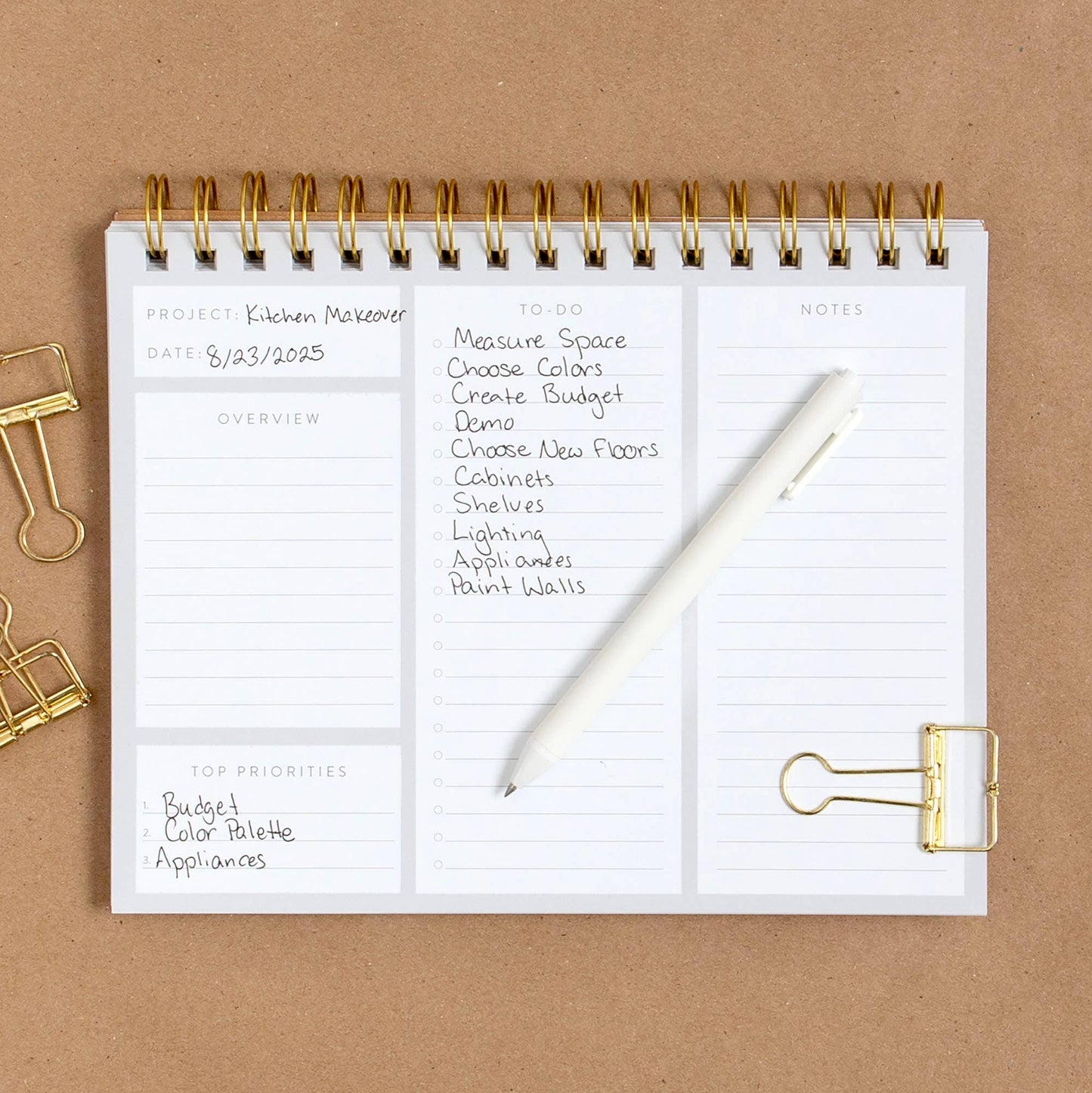 Undated Spiral Project Planner