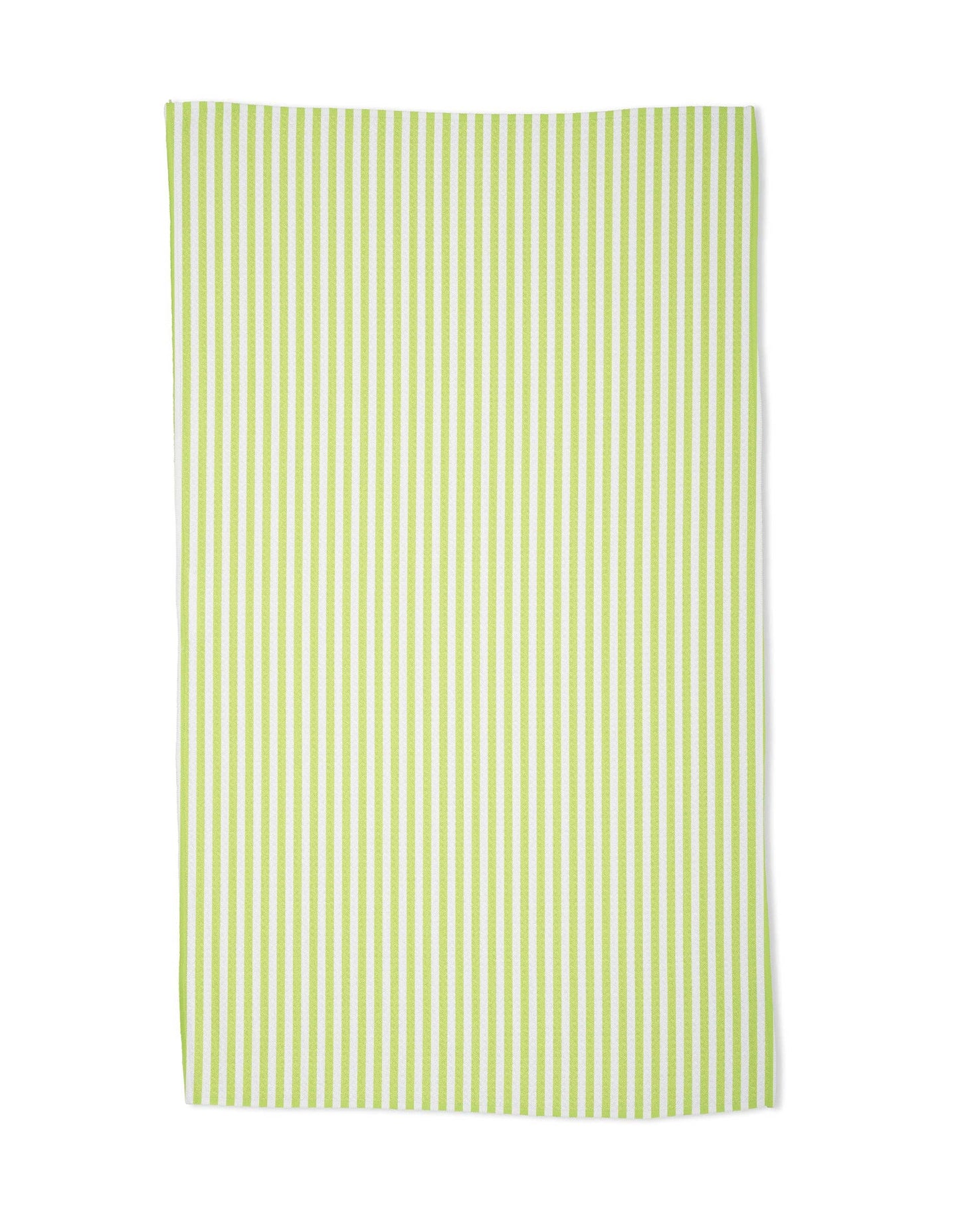Geometry Summer Stripe Green Tea Towel