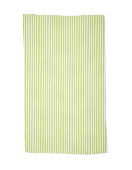 Geometry Summer Stripe Green Tea Towel