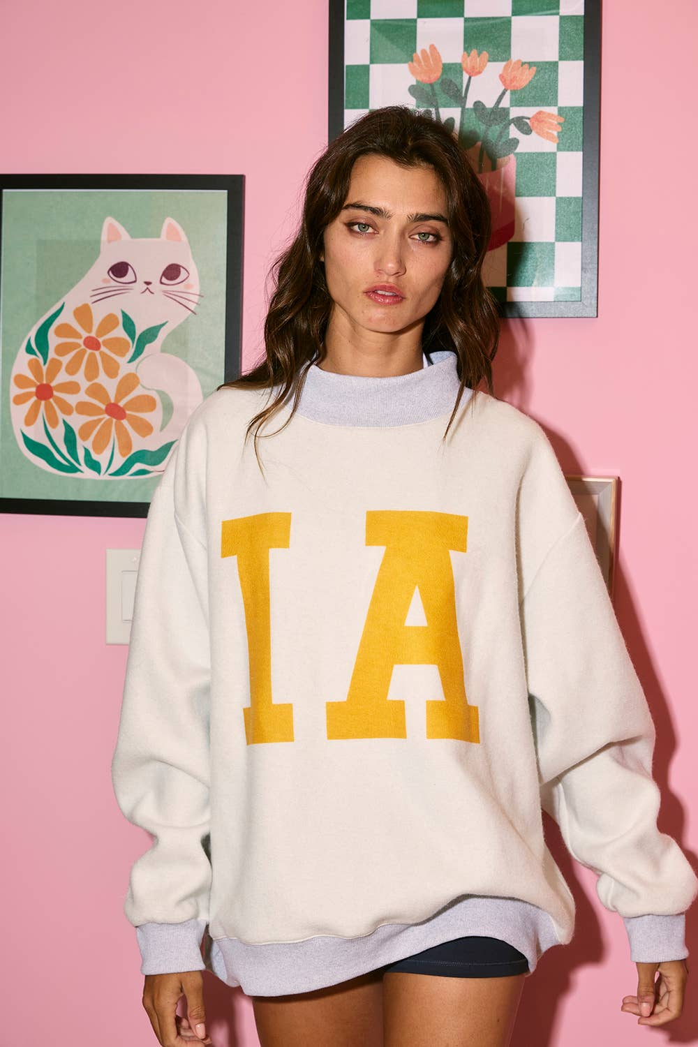 ‘IOWA & IA' Reversible Mock Neck Sweatshirt