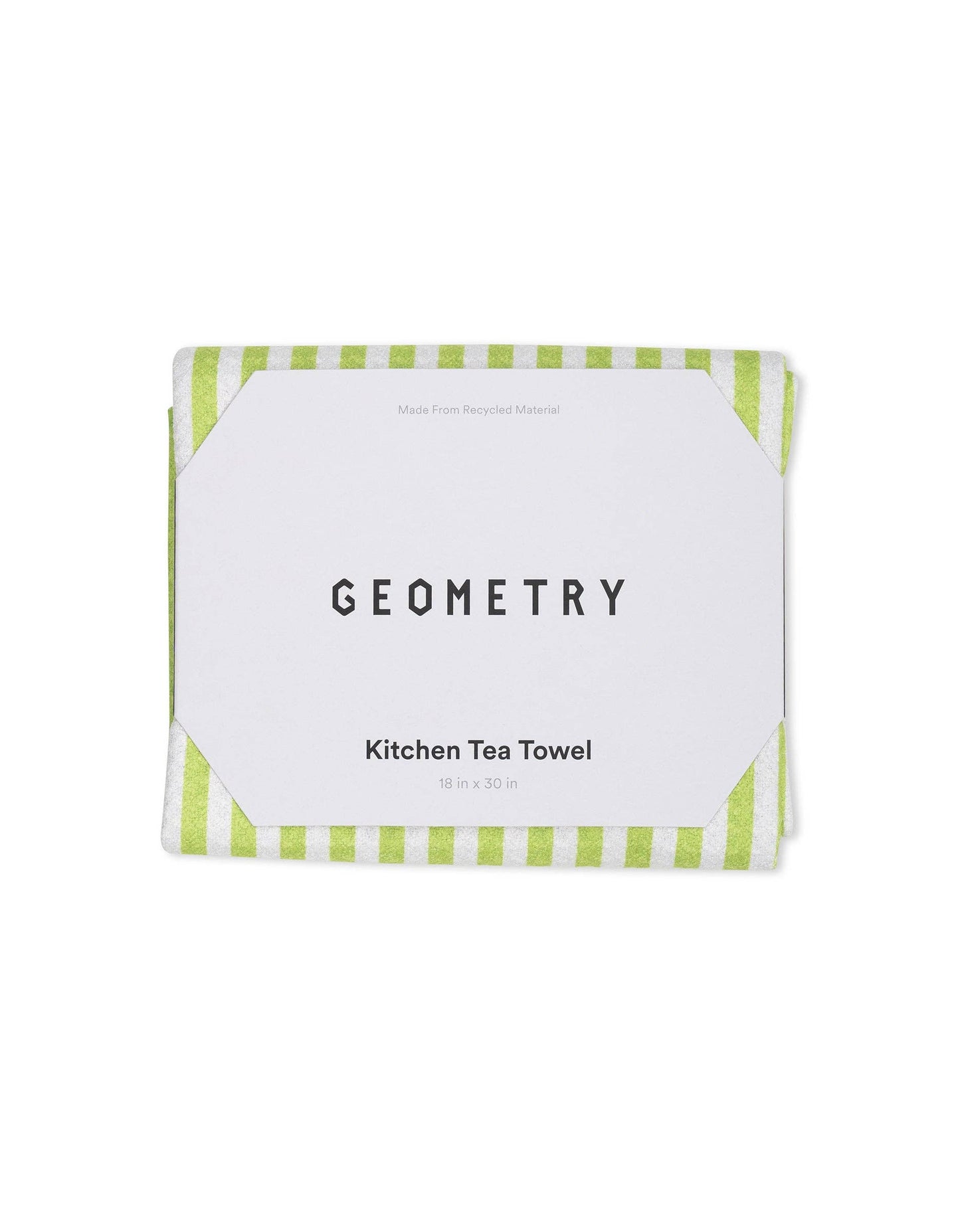 Geometry Summer Stripe Green Tea Towel