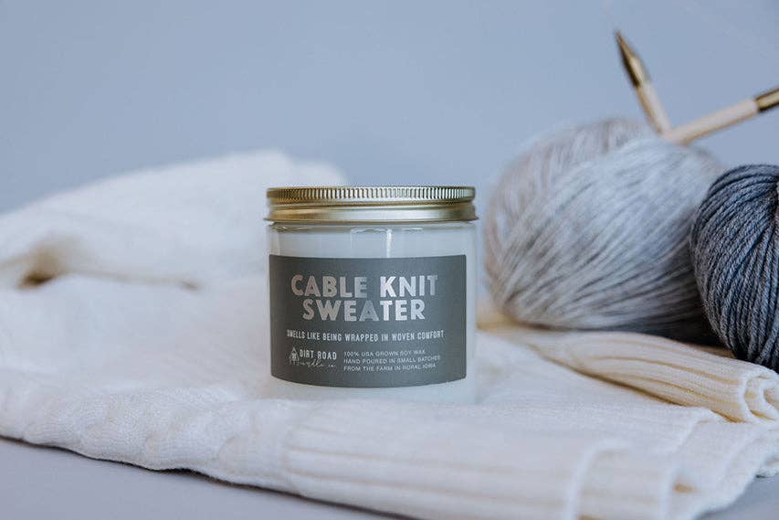 Cable Knit Sweater Candle: 8 oz Candle