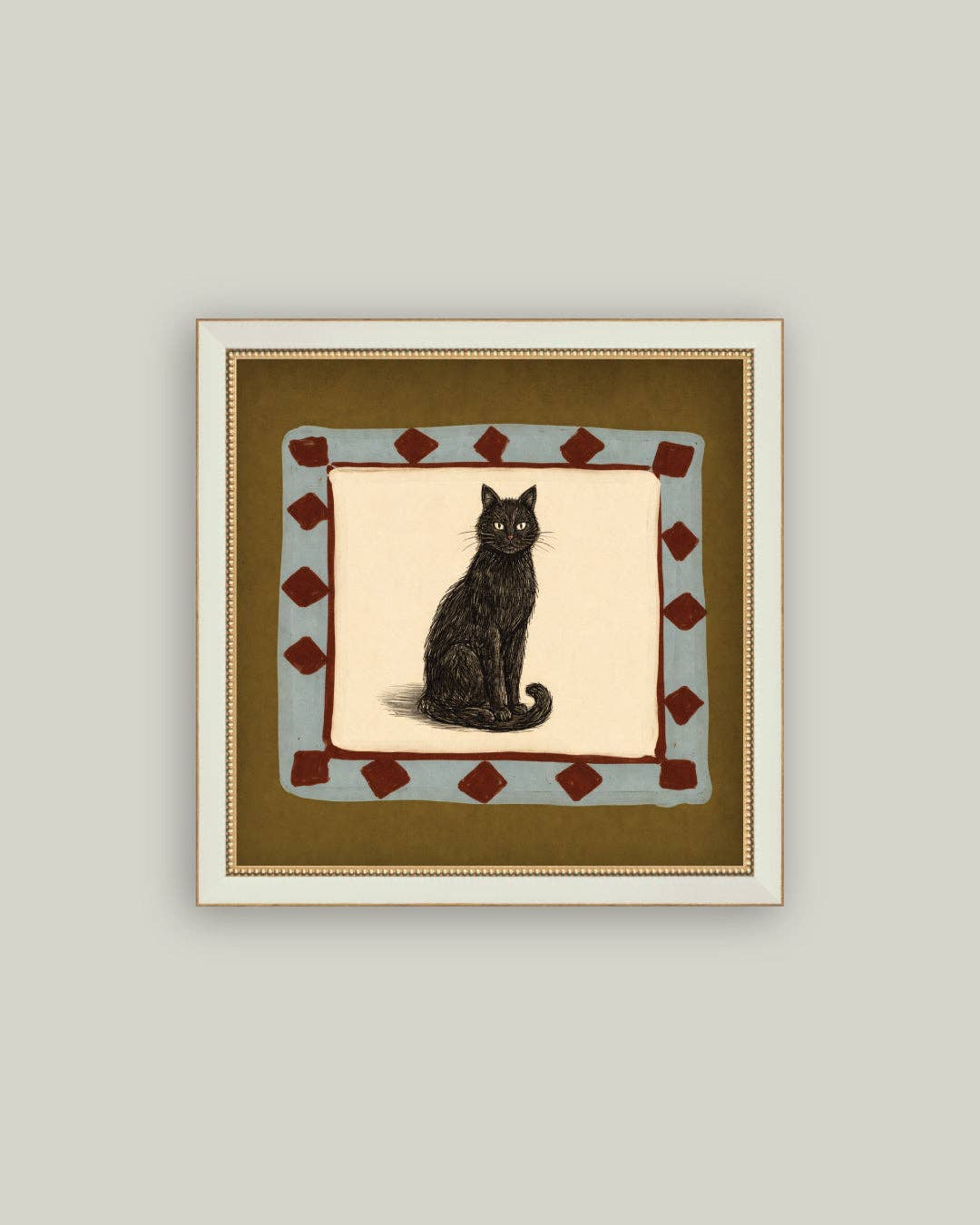 Watchful Black Cat: 8x8