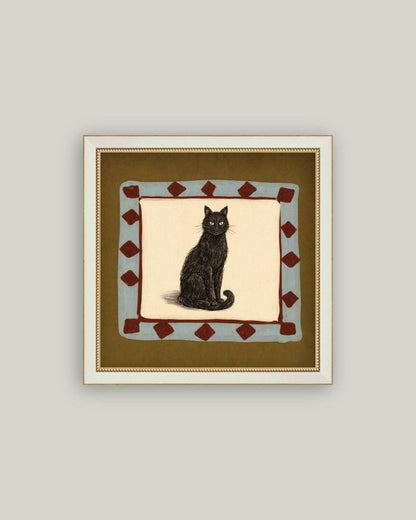 Watchful Black Cat: 8x8