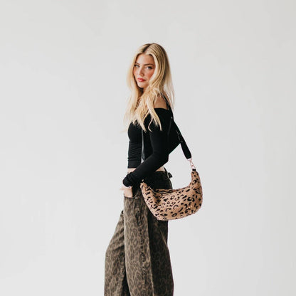 Shirley Sherpa Crossbody Bag: Leopard
