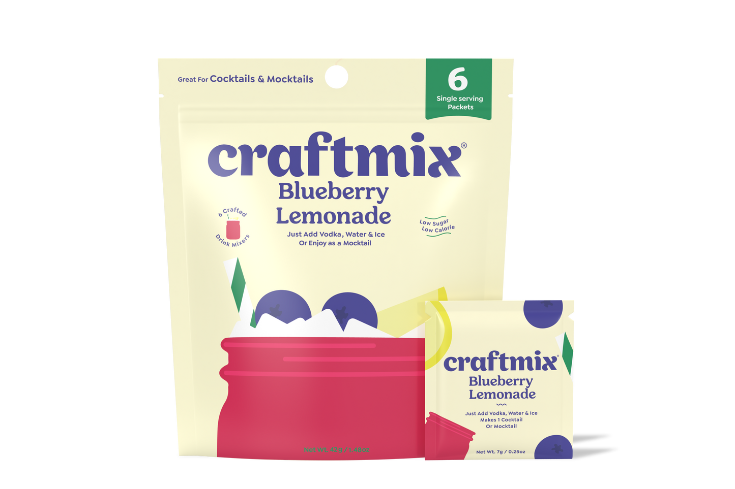 Blueberry Lemonade & Cocktail Mixer - 6 Servings Multipack