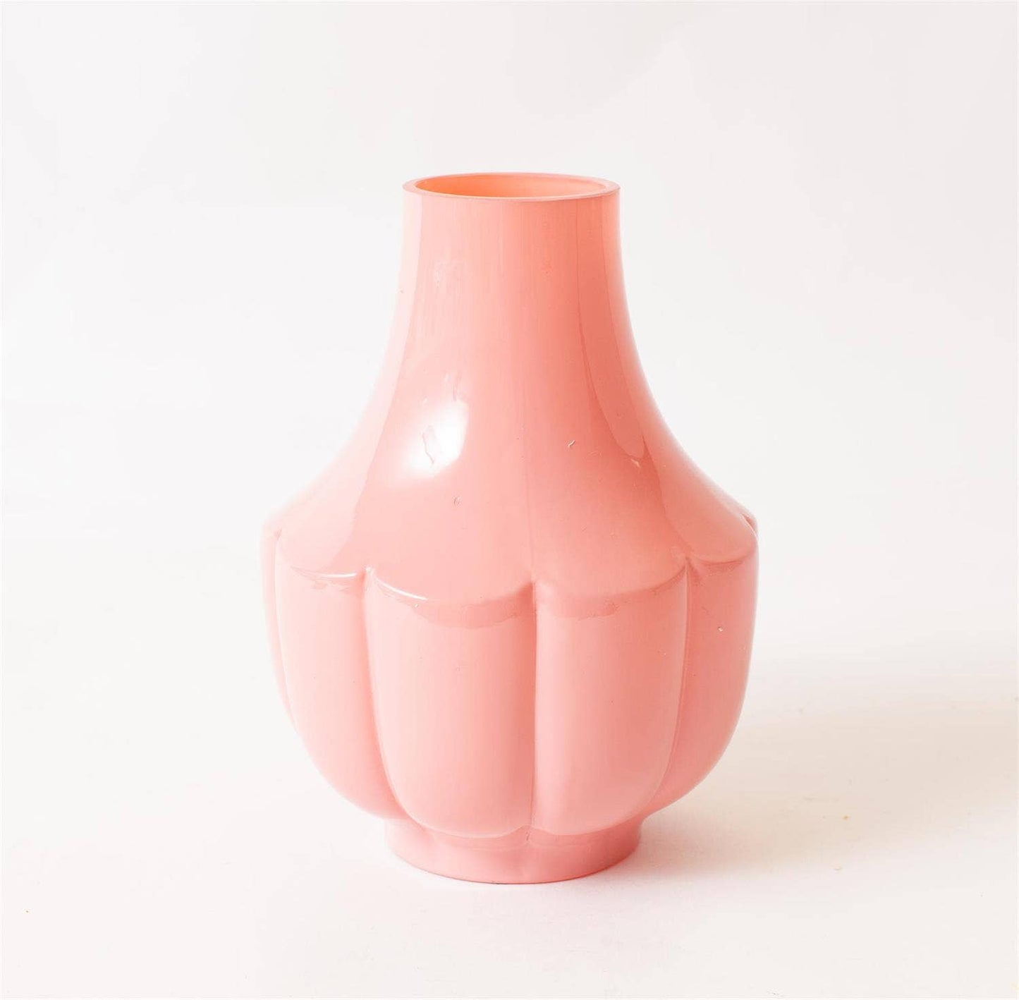 Pink Fluted Glass Vase
