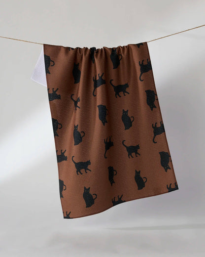 Witch's Cat Tea Towel