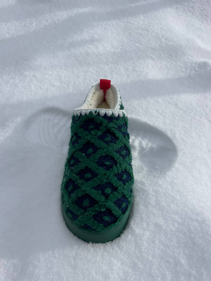Alpine Slipper | Navy + Green