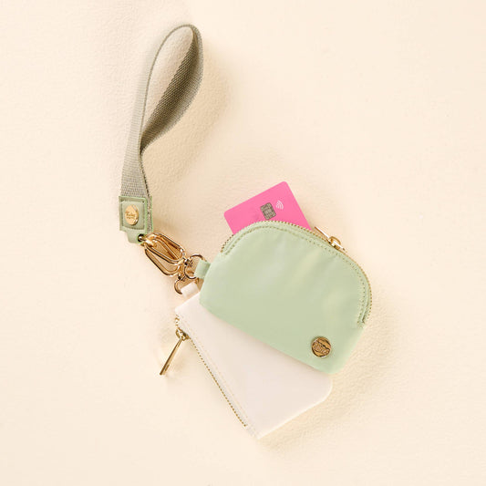 Dynamic Duo Pouch Wristlet-Sage