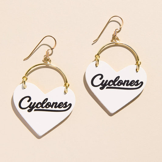 White Iowa State University Cyclones Script Lover: Gold