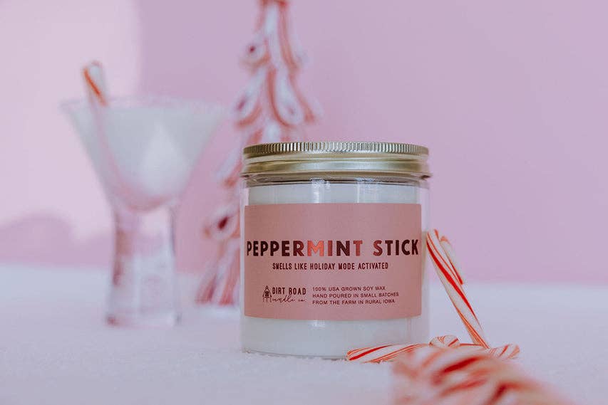 Peppermint Stick Candle: 8 oz Candle