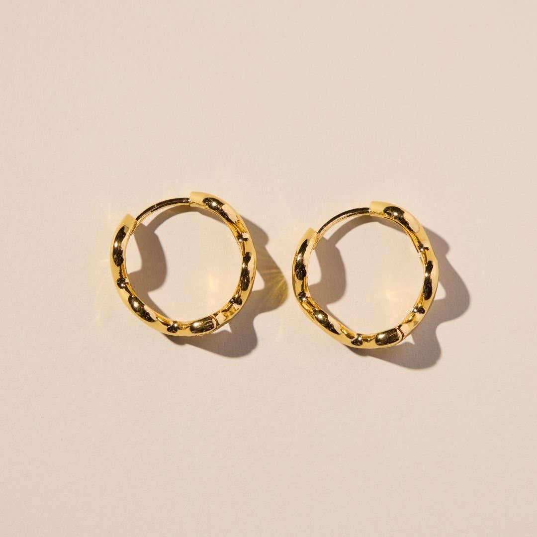 Gold Squiggle Hoops