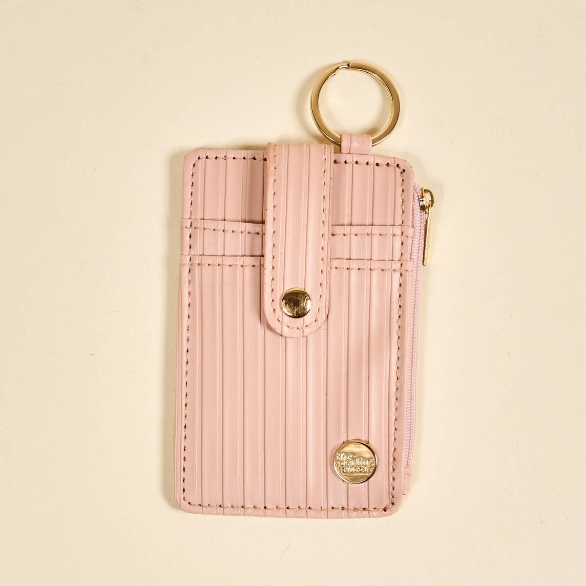 Ripple Ridge Keychain Wallet–Blush
