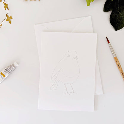 Backyard birds paintable notecards