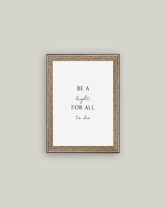 Be A Light For All To See Framed Antique Print: 8x10