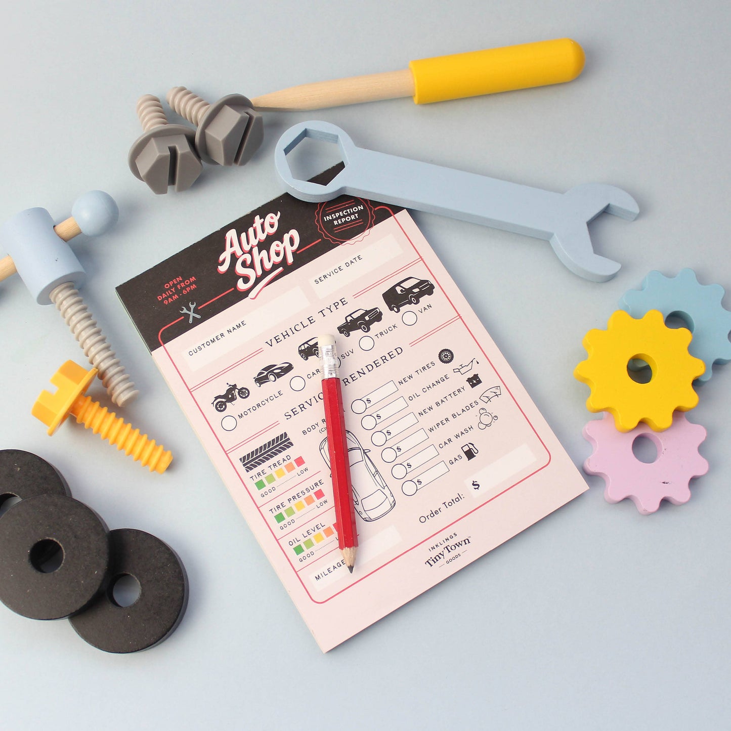 Tiny Town Play Notepad - Auto Shop