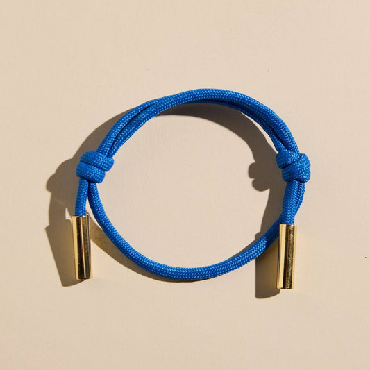 Blue Cord Bracelet: Gold