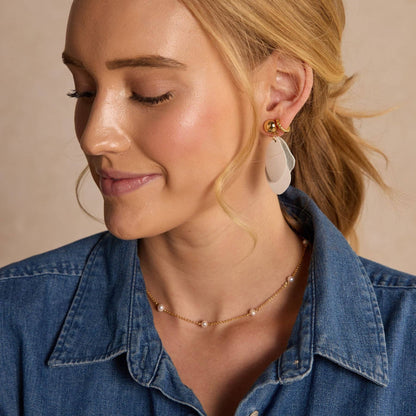 Pearl Delicate Saturn Chain Necklace