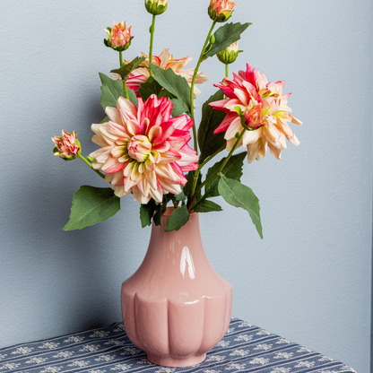 Pink Fluted Glass Vase