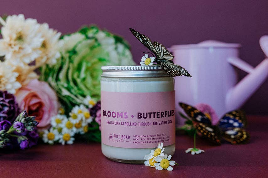 Blooms + Butterflies Candle: 8 oz Candle