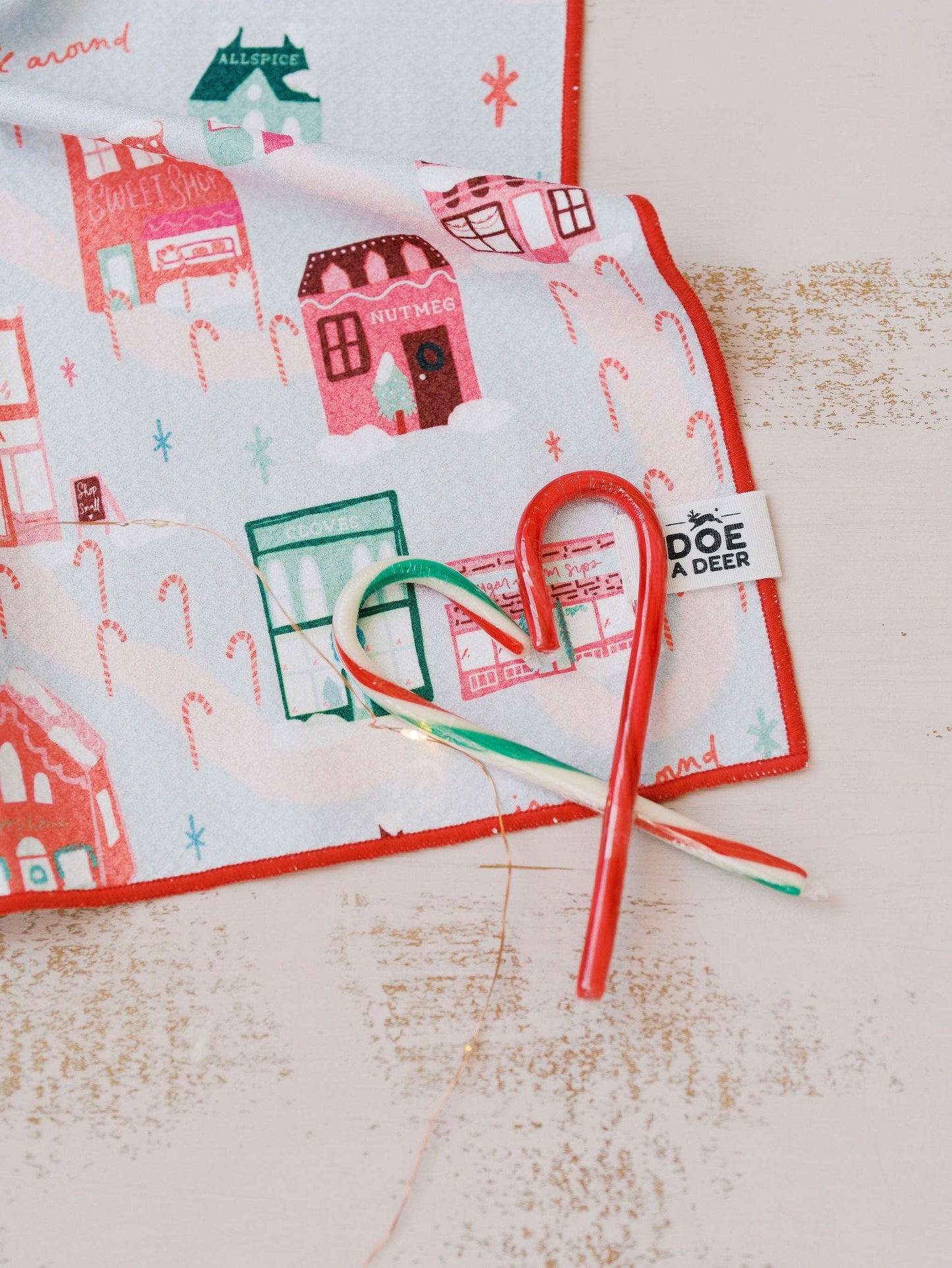 Christmas in the Village Waffle Towel | Holiday