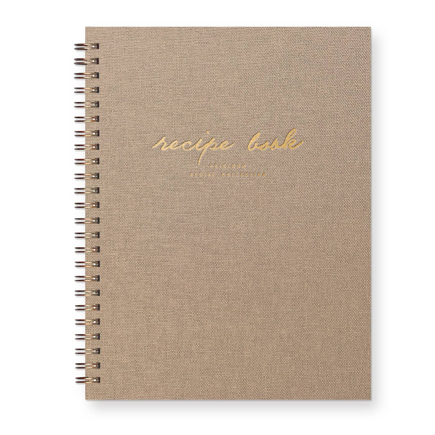 Heirloom Recipe Book: Sand Linen Cover | Gold Foil