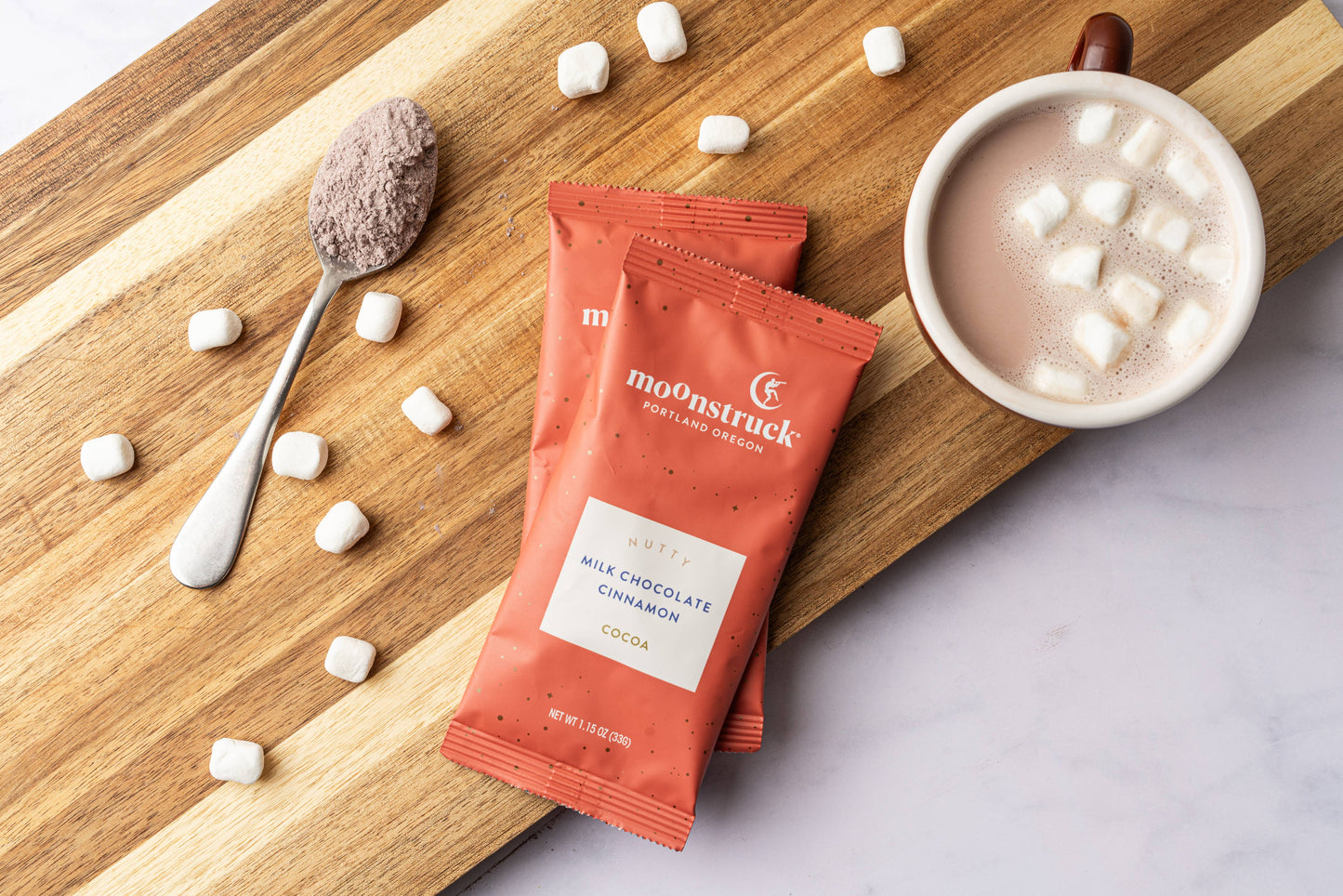 Nutty:Cinnamon Milk Chocolate Hot Cocoa Single Serving Pouch