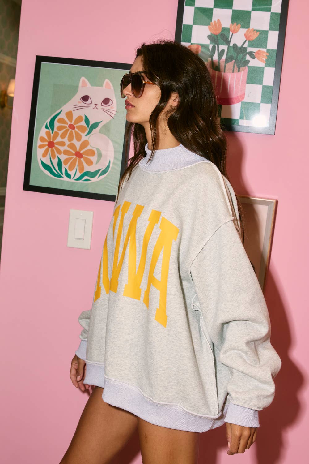 ‘IOWA & IA' Reversible Mock Neck Sweatshirt