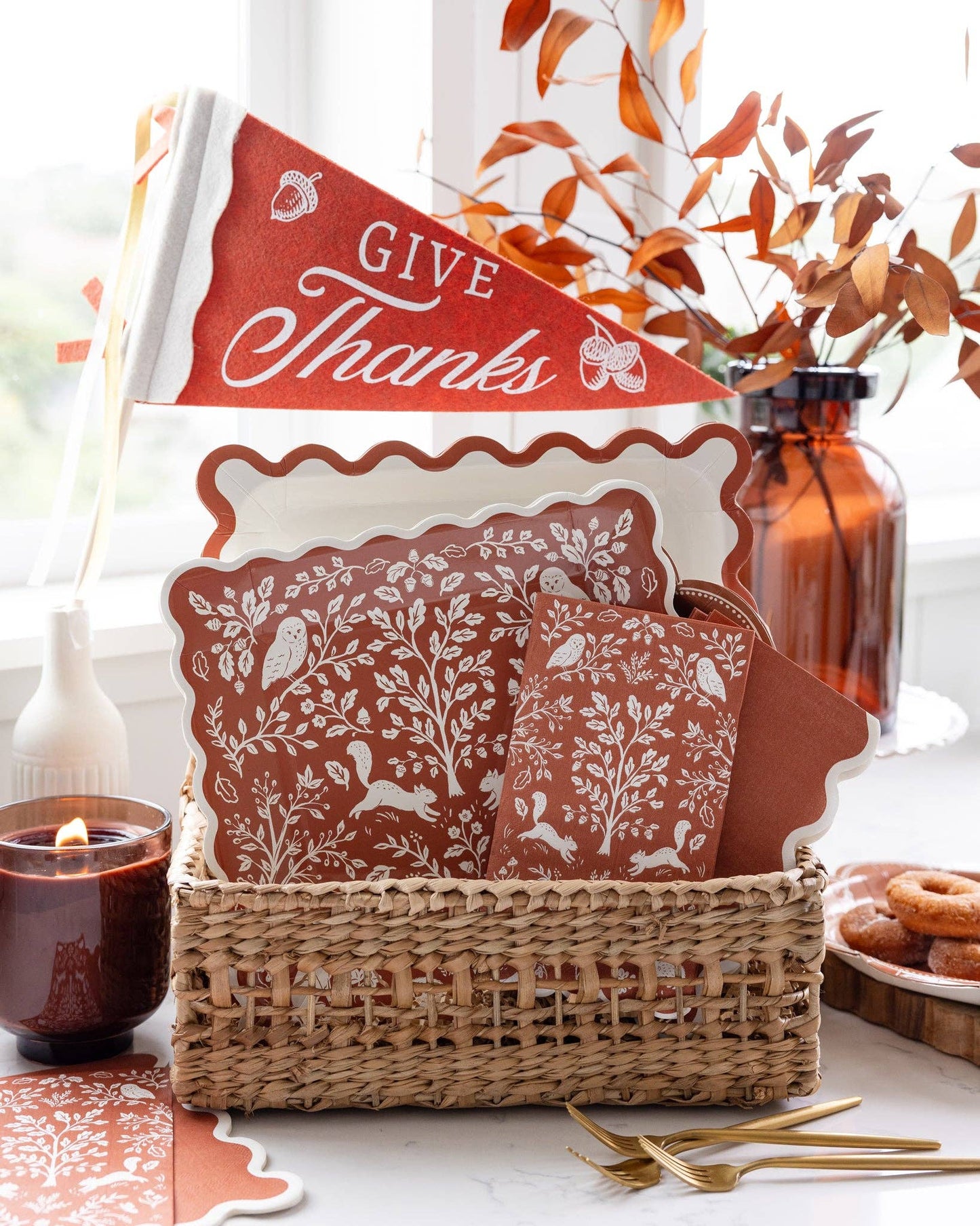 Rust Ric Rac Dinner Paper Napkins