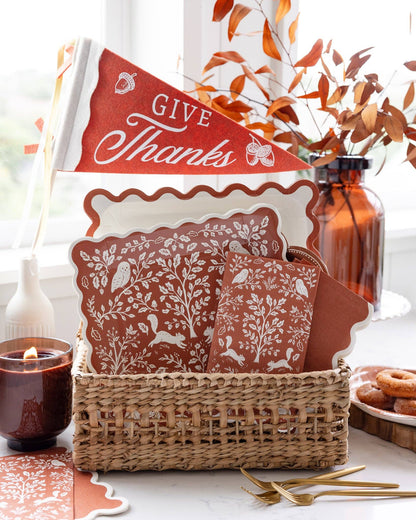 Rust Ric Rac Dinner Paper Napkins