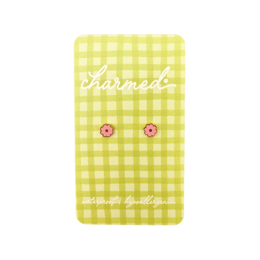 Pink Flower | Hypoallergenic & Screw-back