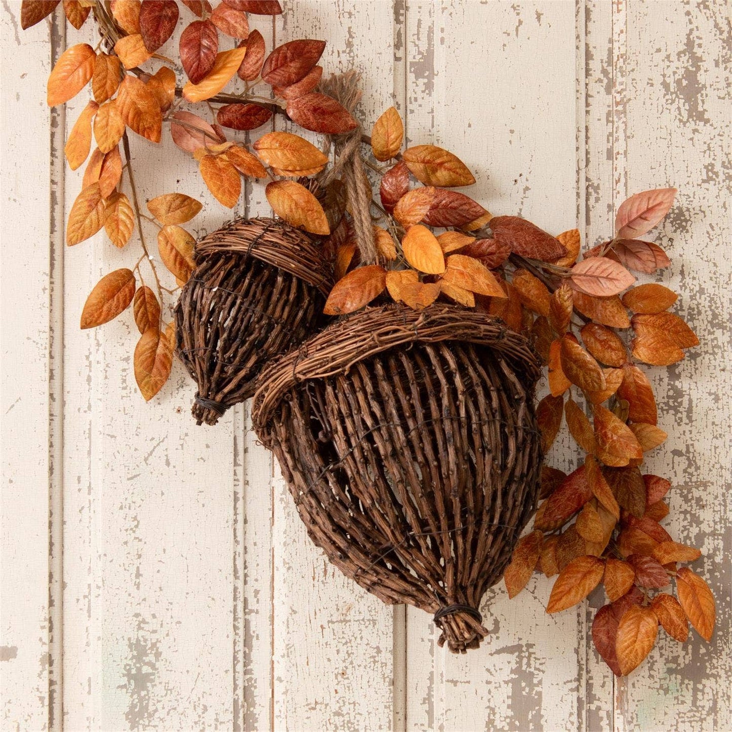 Hand-Woven Grapevine Acorns (Set of 2)