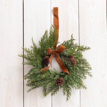 Mini Wreath - Velvet Brown Bow